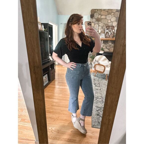 Denim cropped pants high rise - Picture 3 of 9